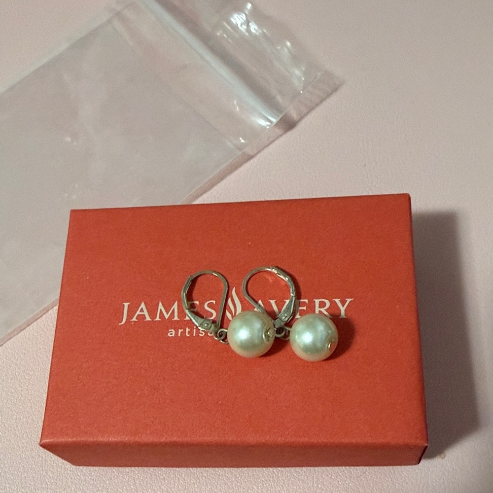 James Avery Silver Earrings with Pearls